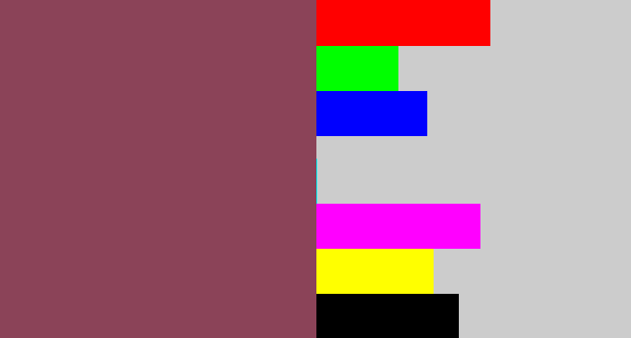 Hex color #8b4358 - dark mauve