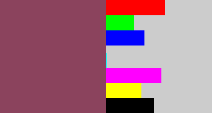 Hex color #8b435d - dark mauve