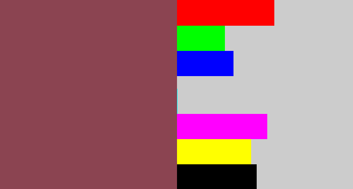 Hex color #8b4451 - dark mauve