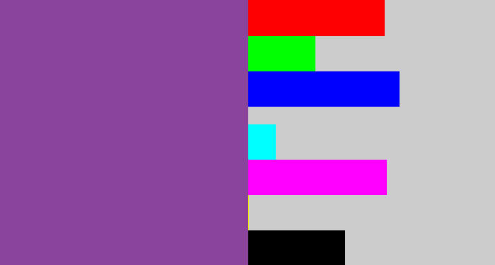 Hex color #8b449c - medium purple