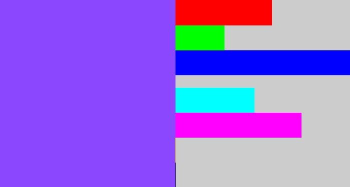 Hex color #8b47fe - purpley