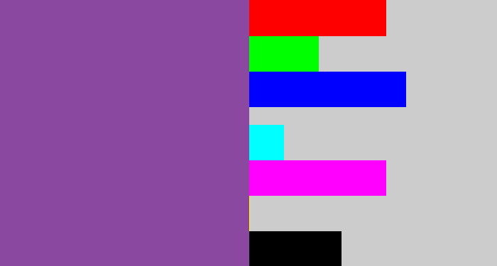 Hex color #8b48a1 - medium purple