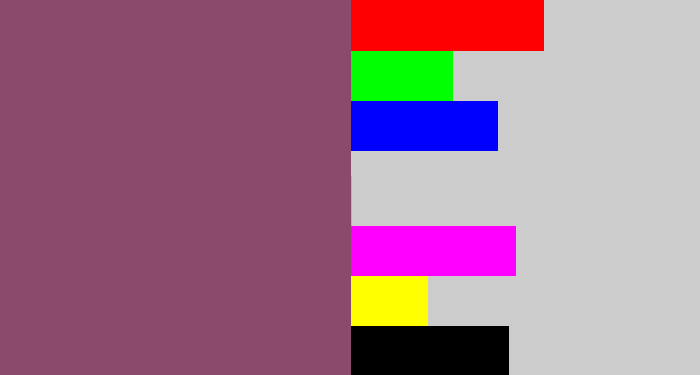 Hex color #8b496c - dark mauve