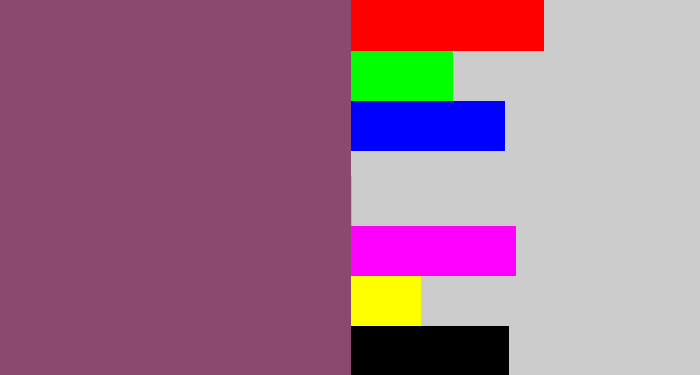 Hex color #8b496f - dark mauve