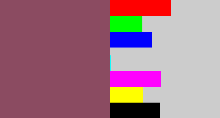 Hex color #8b4b61 - dark mauve