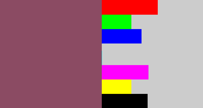 Hex color #8b4b63 - dark mauve