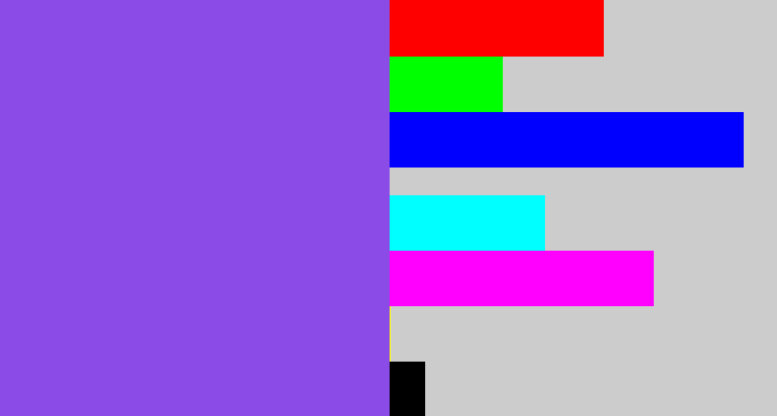 Hex color #8b4be7 - purpley