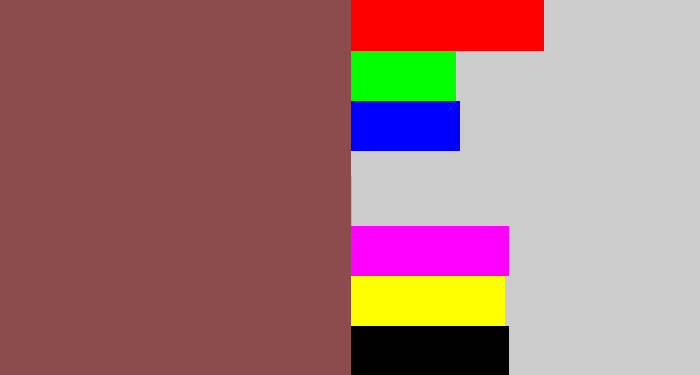 Hex color #8b4c4e - dark mauve