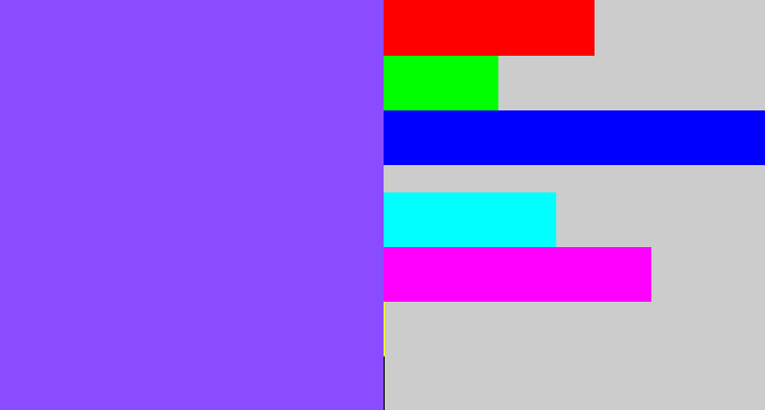 Hex color #8b4cff - purpley