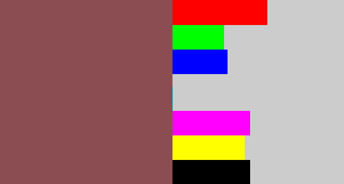 Hex color #8b4d51 - dark mauve