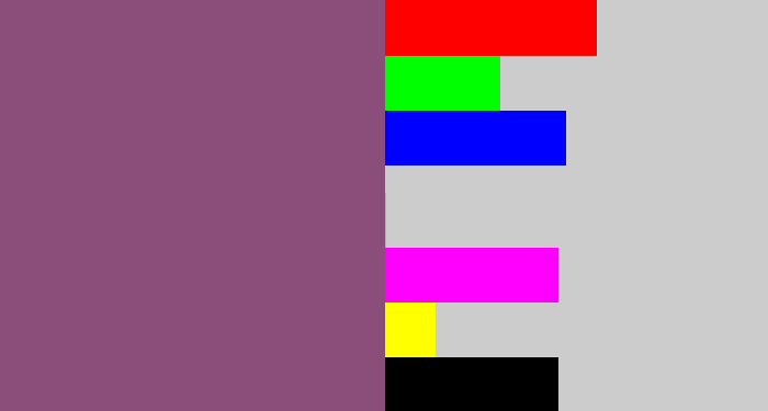 Hex color #8b4d79 - dusky purple