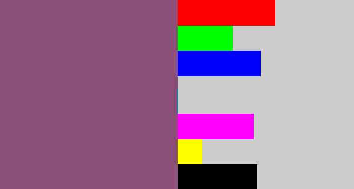 Hex color #8b4f78 - dusky purple