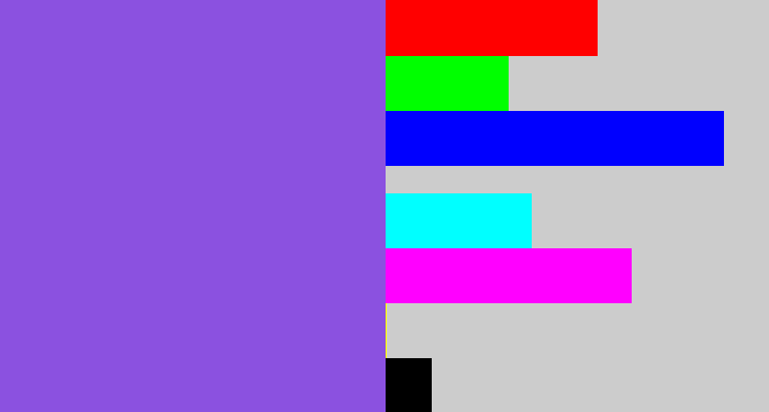 Hex color #8b51e0 - purpley