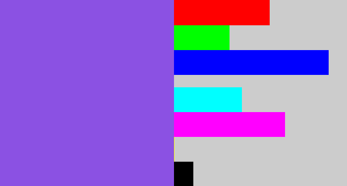 Hex color #8b51e3 - purpley