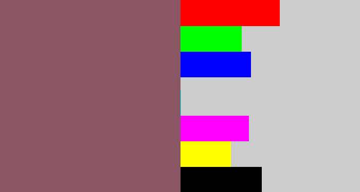 Hex color #8b5664 - dark mauve