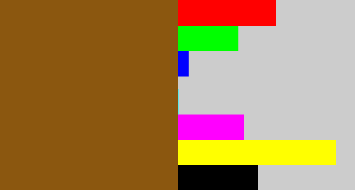 Hex color #8b570f - medium brown