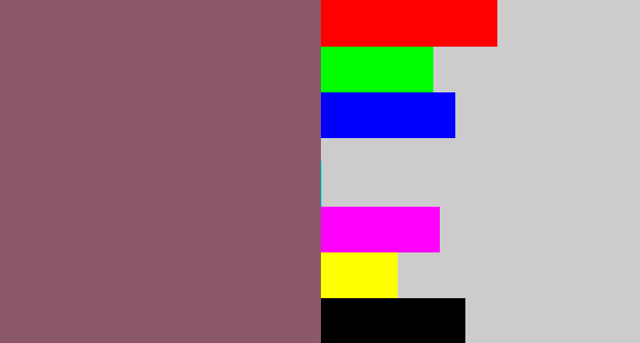 Hex color #8b586a - dark mauve