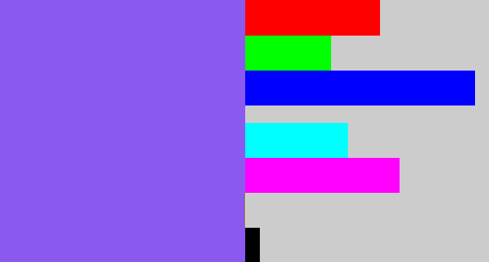 Hex color #8b58f0 - purpley