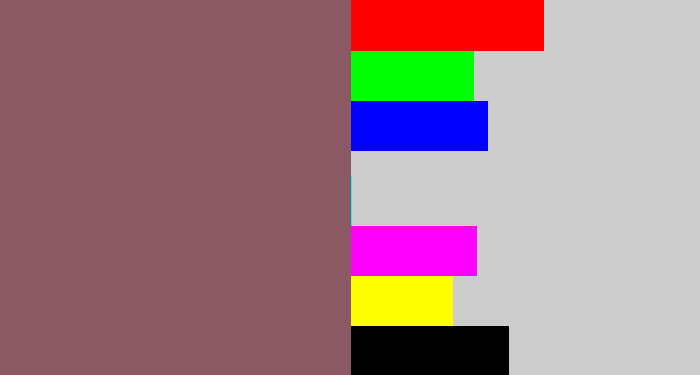 Hex color #8b5963 - dark mauve
