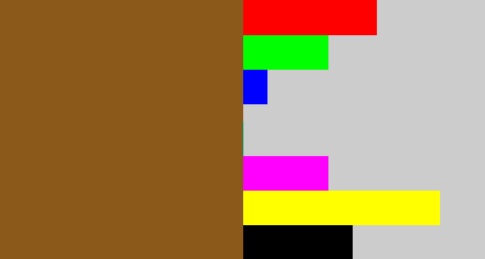 Hex color #8b5a1a - medium brown