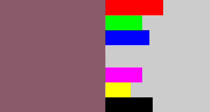 Hex color #8b5a6a - dark mauve