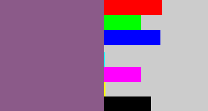 Hex color #8b5a89 - purplish