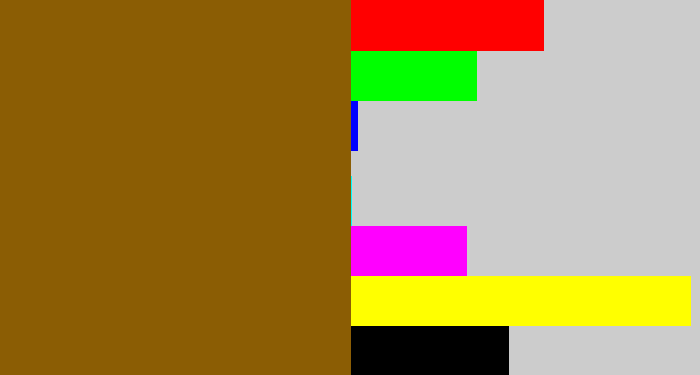 Hex color #8b5d04 - poo brown