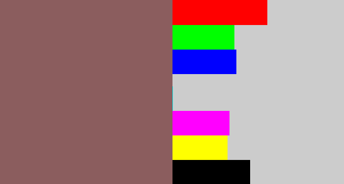 Hex color #8b5d5e - dark mauve