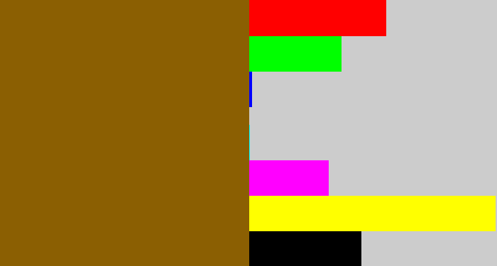 Hex color #8b5f02 - poo brown