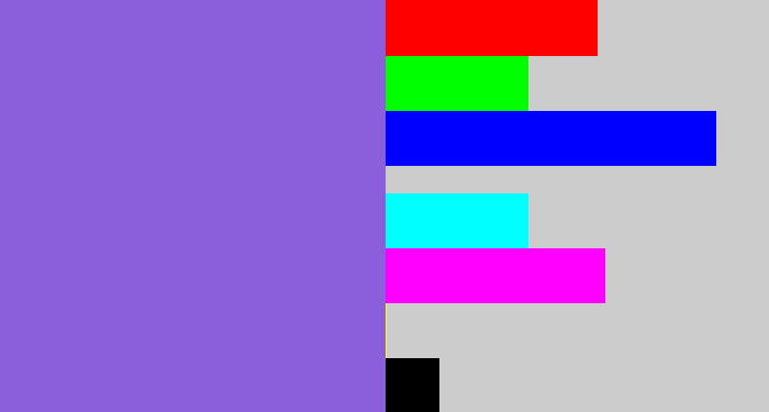 Hex color #8b5fdc - purpley