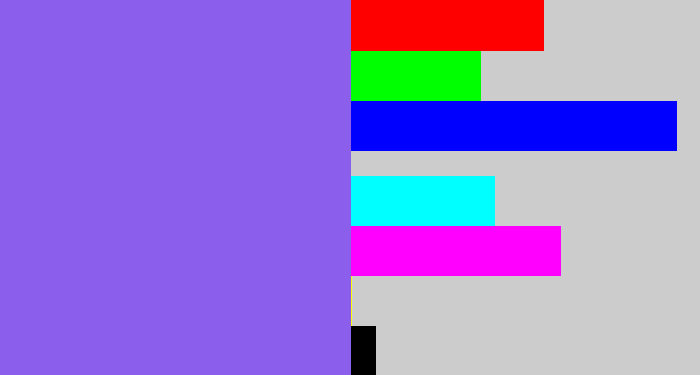 Hex color #8b5fec - purpley