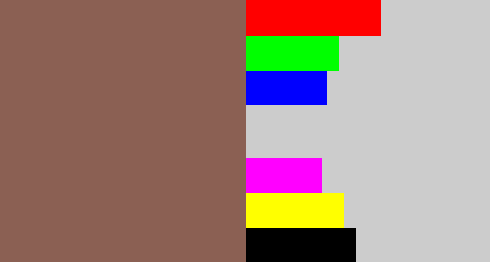 Hex color #8b6053 - dark taupe