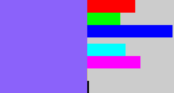 Hex color #8b62fa - purpley