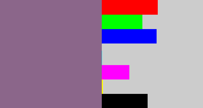 Hex color #8b668a - purple grey