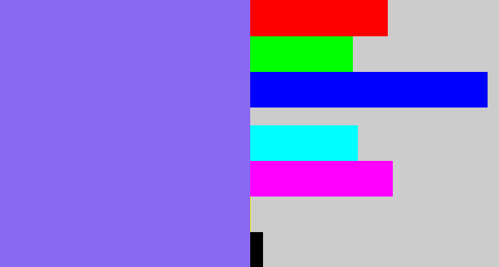 Hex color #8b68f2 - purpley