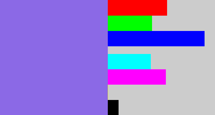 Hex color #8b69e6 - purpley
