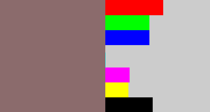 Hex color #8b6b6c - reddish grey