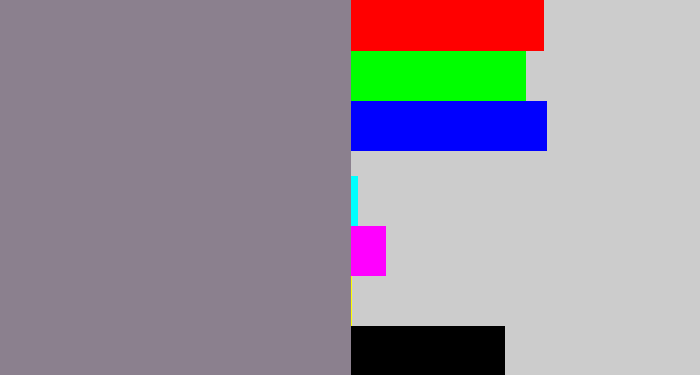 Hex color #8b808e - purpley grey