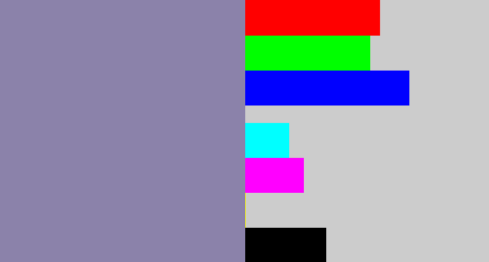 Hex color #8b82aa - purpley grey