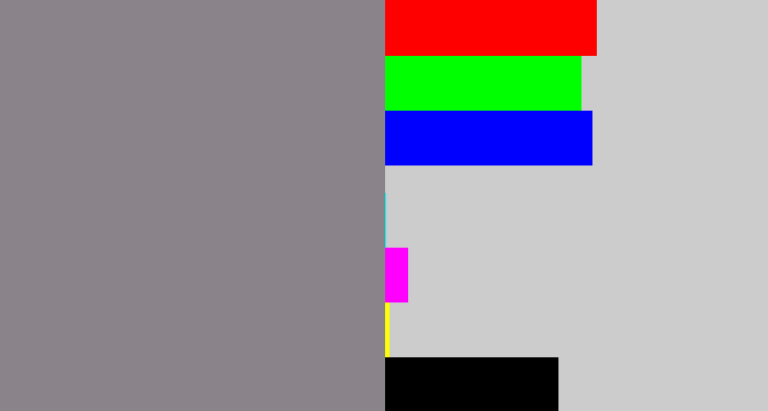 Hex color #8b838a - purpley grey