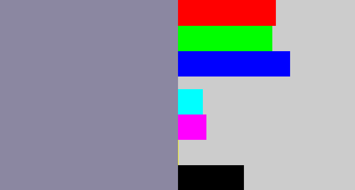 Hex color #8b87a1 - purpley grey