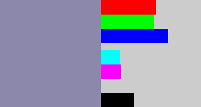 Hex color #8b88ab - blue/grey
