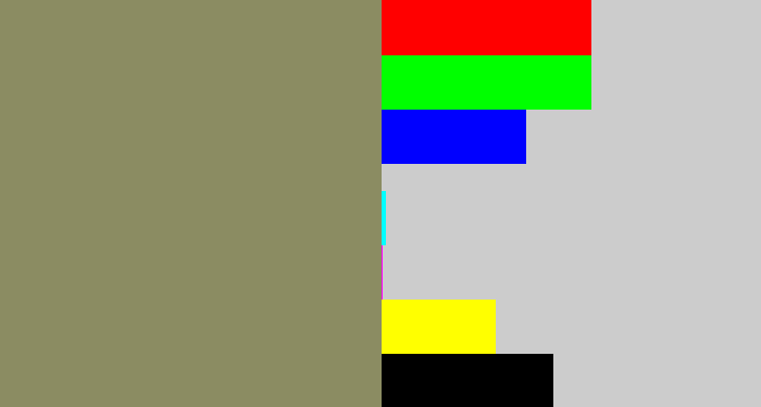 Hex color #8b8c62 - brown grey