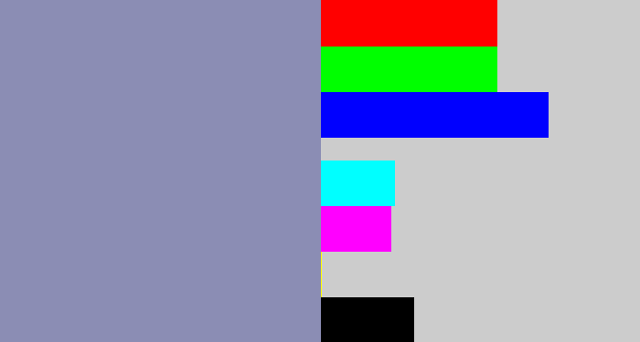 Hex color #8b8db4 - bluey grey
