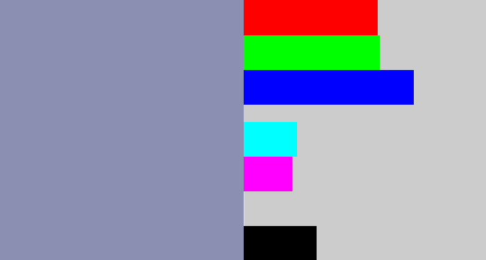 Hex color #8b8fb2 - bluey grey