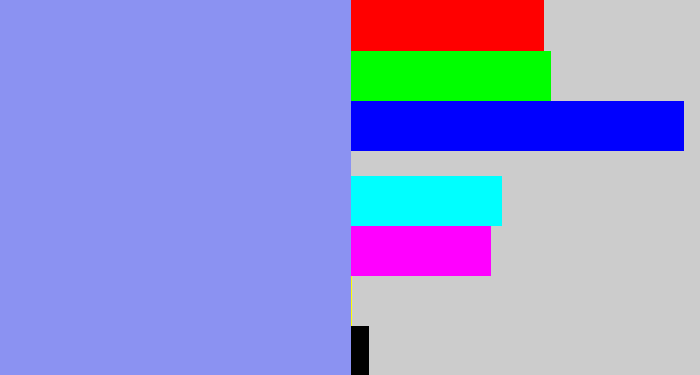 Hex color #8b92f2 - lavender blue