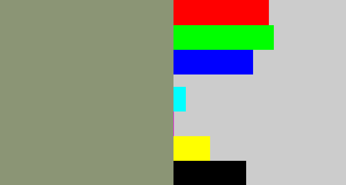 Hex color #8b9575 - grey/green