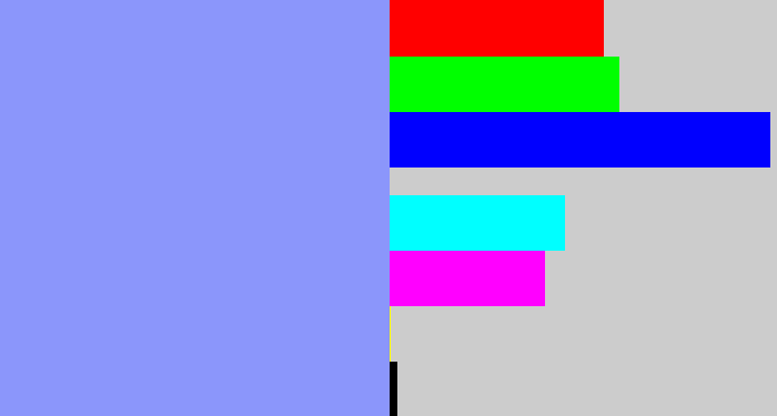 Hex color #8b96fb - periwinkle blue