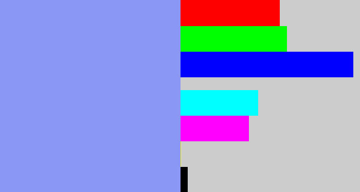 Hex color #8b97f4 - periwinkle blue
