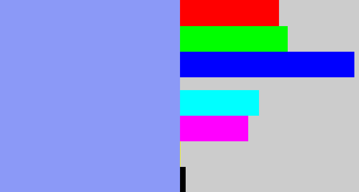 Hex color #8b99f7 - periwinkle blue